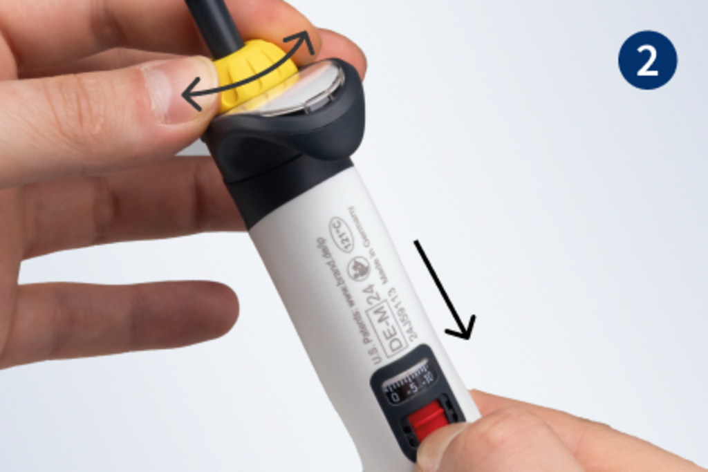 Step 2: Pull red slider and adjust